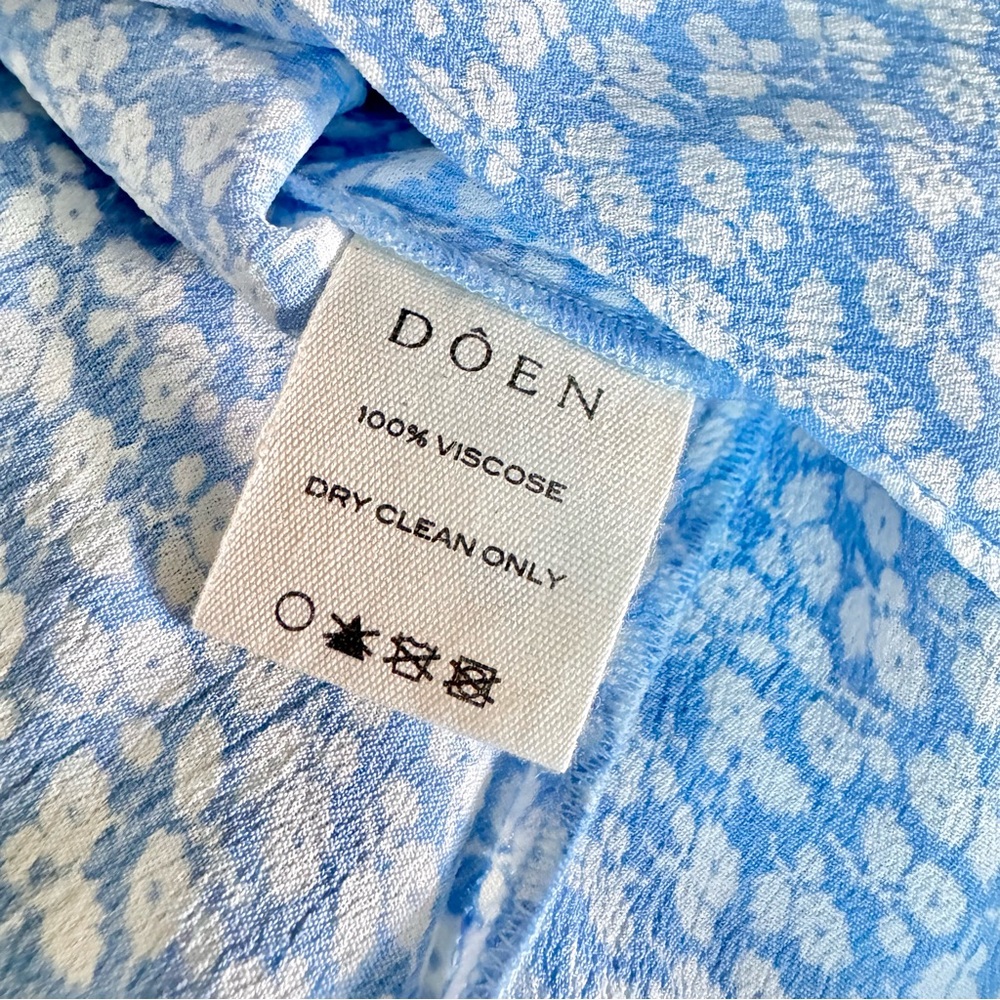 💋SOLD💋✨🪷🩵DÔEN ‘Porto’ Viscose Tank Short Mini Dress Cerulean Hillside Bloom - Picture 12 of 15